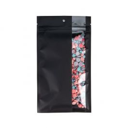Sachet Zip Noir avec fenêtre verticale 12,7x20,8 cm (100 pièces) [HZBV6MB]