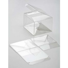 Plastiek Doosjes 8,9x8,3x6cm Kristalhelder met Autolock Bodem (25 stuks) [PLB115]