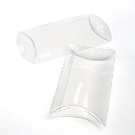 Petites boites berlingot à transparence cristalline 7.6 x 2.5 x 12.7cm  (Crochet pour suspension optionnel)   (25 Pièces)  [PB76]