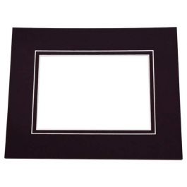 Passepartout Dubbeldik Zwart/Zwart 20,3x25,4cm met 10,2x16,51cm Venster (25 stuks) [MD30037]