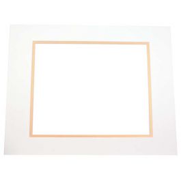 Passepartout Dubbeldik Ivoor/Goud 12,7x17,8cm met 9,2x14,3cm Venster (10 stuks) [MD20132]