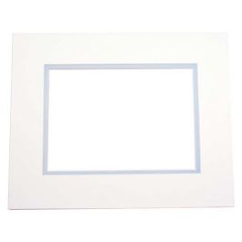 Passepartout Dubbeldik Ivoor/Licht Blauw 40,6x50,8cm met 27x34,6cm Venster (10 stuks) [MD20030]