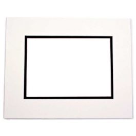 Passepartout Dubbeldik Ivoor/Zwart 50,8x61cm met 39,7x49,9cm Venster (10 stuks) [MD20167]