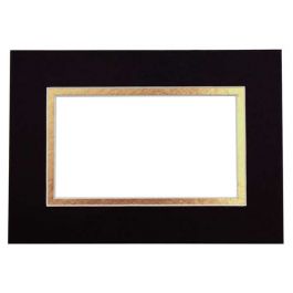 Passepartout Dubbeldik Zwart/Goud 20,3x25,4cm met 12x17cm Venster (10 stuks) [MD20175]