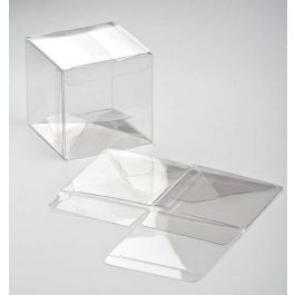 Plastiek Doosjes 7,6x7,6x7,6cm Kristalhelder met Autolock Bodem (25 stuks) [PLB58]