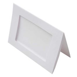 Kaarten Wit met 8x12 Rechthoekige uitsnede - Buitenmaat voor 10x12,5 print, 240g 13x17,8cm (25 stuks) [PJ00111]