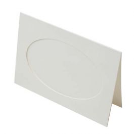 Kaarten met Frame Natuur 10,5x16,3cm Ovale uitsnede - Buitenmaat voor 12,5x17,5 print, 240g 14,3x21,6cm (25 stuks) [PJ41121]