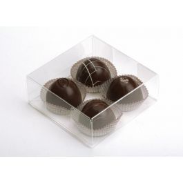 Boite pour truffes à transparence cristalline 10.8x4.1x10.8cm (25 Pièces) [FB194]