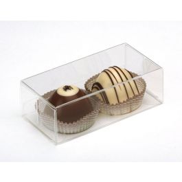 Boite pour truffes à transparence cristalline 5.4x3.5x10.8cm (25 Pièces) [FB195]