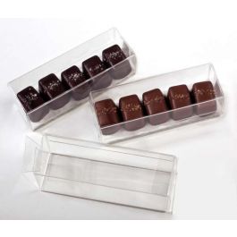 Boite pour truffes à transparence cristalline 3.5x3.5x10.8cm (25 Pièces) [FB196]