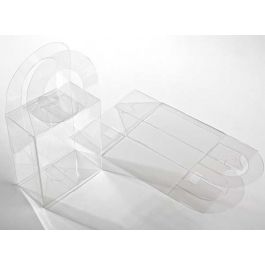 Plastiek Doosjes met Handvat 10,2x5,7x11,7cm Kristalhelder (25 stuks) [FS211]