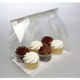 Cupcake Zakken voor 6 Mini Cupcakes 17.8x10.5x22.9cm (100 Stuks) [CBG7]