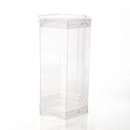Boite cadeau forme hexagone à transparence cristalline 8.9 x 7.9 x 15.2cm (25 Pièces) [CTHS36]