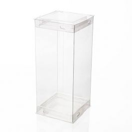 Boite cadeau carré à transparence cristalline 5.4 x 5.4 x 15.2cm (25 Pièces) [CTSS26]