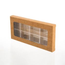 Kraft Doos voor Handgemaakt Snoep Sets voor 8 stuks 7x2.1x13.8cm (25 Stuks) [CNDY273]