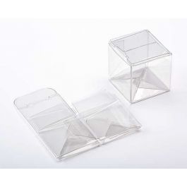 Plastiek Doosjes 5,1x5,1x5,1cm Kristalhelder met Autolock Bodem (25 stuks) [PLB104]