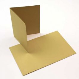 Carte "Basis" Vierge Or Vert 14.0 x 10.8cm (50 pièces) [PC211]