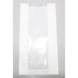 Sachet en papier kraft blanchi avec fenêtre 40 g/qm 20x9x38 cm (100 pièces) [PAZ2018]