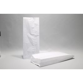 Sachet papier blanc à soufflet en cellulose 40 grammes (contenance 5kg) 20x7x46 cm (100 pièces) [PAV2016]