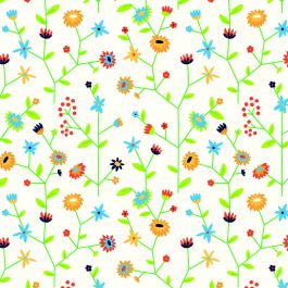 Rouleau Papier Cadeau à Base d'Herbe Dessin Fleurs (1 pièce) [FP-IO1713]