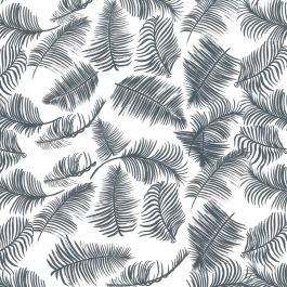 Rouleau Papier Cadeau Kraft Blanc Dessin Plumes (1 pièce) [FP-IO1815]