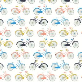 Rouleau Papier Cadeau Kraft Blanc Dessin Vélos (1 pièce) [FP-IO4675]