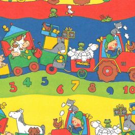 Rouleau Papier Cadeau Kraft Blanc Dessin Enfants (1 pièce) [FP-IO4805]