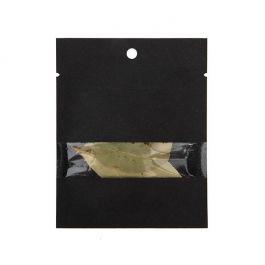 Kraft Zakken Zwart Milieuvriendelijk 7,6x10,2 cm Met Venster en Sealbaar (100 Stuks) [KHS34BKW]