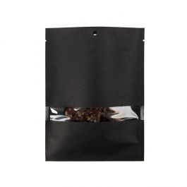 Kraft Zakken Zwart Milieuvriendelijk 12,7x17,8 cm Met Venster en Sealbaar (100 Stuks) [KHS57BKW]