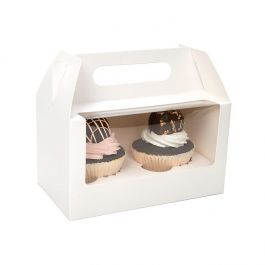 Cupcake dozen set Wit kraft voor 2 Cupcakes 17,8x10,2x10,2cm (100 Sets) [CBS173W]