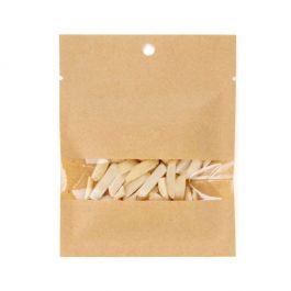 Sachet Kraft compostable et Thermoscellable ouvert avec fenêtre 8,5x10,5cm (100 Pieces) [KHS34W]