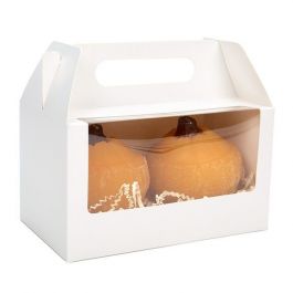 Boite Kraft Blanc avec Fenêtre 17.8x10.2x10.2 cm (25 pièces) [WGWG173]