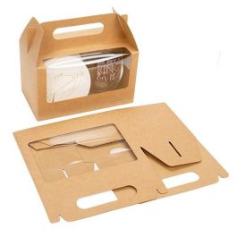 Kraftdoosjes Met Handvat En Venster 17.8x10.2x10.2 cm (25 stuks) [WKRG173]
