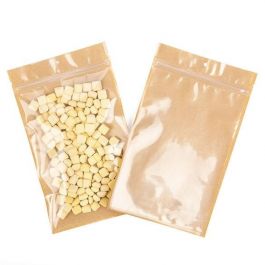 Sachet kraft avec face avant transparente 15.2 x 23.5 cm avec encoches (100 pièces) [HZB7KC]