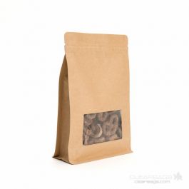Stazakken Kraft 12,7x7,6x20,3cm met Venster (100 stuks) [SQMS7K]