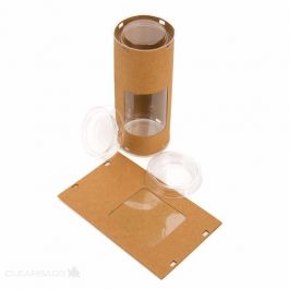 Luxe geschenkdoosjes met venster (rond) 6.4 x 6.4 x 15.4cm (25 stuks) [KTRWS26]