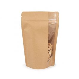 Stazakken kraft met Verticaal venster 14.9x8.9x23.2 cm (100 stuks) [ZBGV7K]