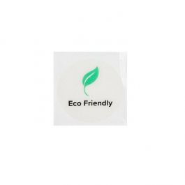 Stickers Rond Mileuvriendelijk (Transparant/Groene Plant & Zwarte Tekst) 2,5 cm (1 Vel) [LS1ECO]