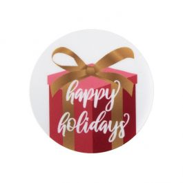 Stickers Rond Happy Holiday Bedrukking 3,8 cm (1 Vel) [LS1HHH]
