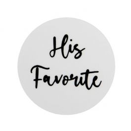 Stickers Rond His Favorite Bedrukking (Wit/Zwarte Tekst) 3,8 cm (1 Vel) [LS1HHIS]