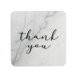 Stickers Vierkant Thank You Bedrukking (Marble/Grijze Tekst) 3,8 cm (1 Vel) [LS1HMTY]