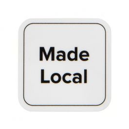 Stickers Vierkant Made Local (Wit/Zwarte Tekst) 2,5 cm (1 Vel) [LS1ML]
