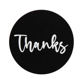Stickers Rond Met Thanks Bedrukking (Zwart/Wit Tekst) 5,1 cm (1 Vel) [LS2BTH]