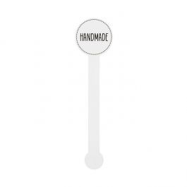 Stickers Lollie Vorm Handmade (Wit/Zwarte Tekst) 2,5x10,2 cm (1 Vel) [LSLHAND]