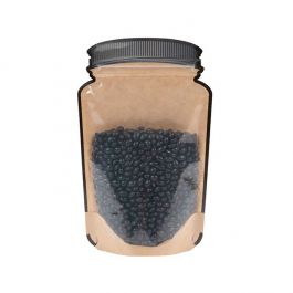 Pochette à fermeture éclair Mason Jar Kraft avec façade transparente 13x7,6x20,6cm (100 pièces) [SP3KCZ]