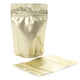 Doypack Or métallisé matte avec trou de suspension 10.2 x 6 x 15.2 cm (57 g) (100 Pièces) [ZBGM2MG]