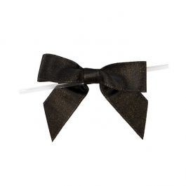 Noeuds pré-noués Noir Métallique 8,9 cm (25 pièces) [MBOWBK]