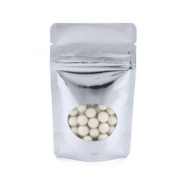 Doypack Argent métallisé avec fenêtre 7.9x5.1x13cm (28 g) (100 Pièces) [ZBGMO1S].