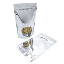 Stazakken Zilver met ovaal Venster 17,1x8,9x28,6cm | 340 gram (100 stuks) [ZBGMO4S]