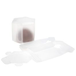 Frosted 6-Hoekige Plastic Doos 4.4 x 4.4 x 3.8 cm (25 stuks) [FS353F]
